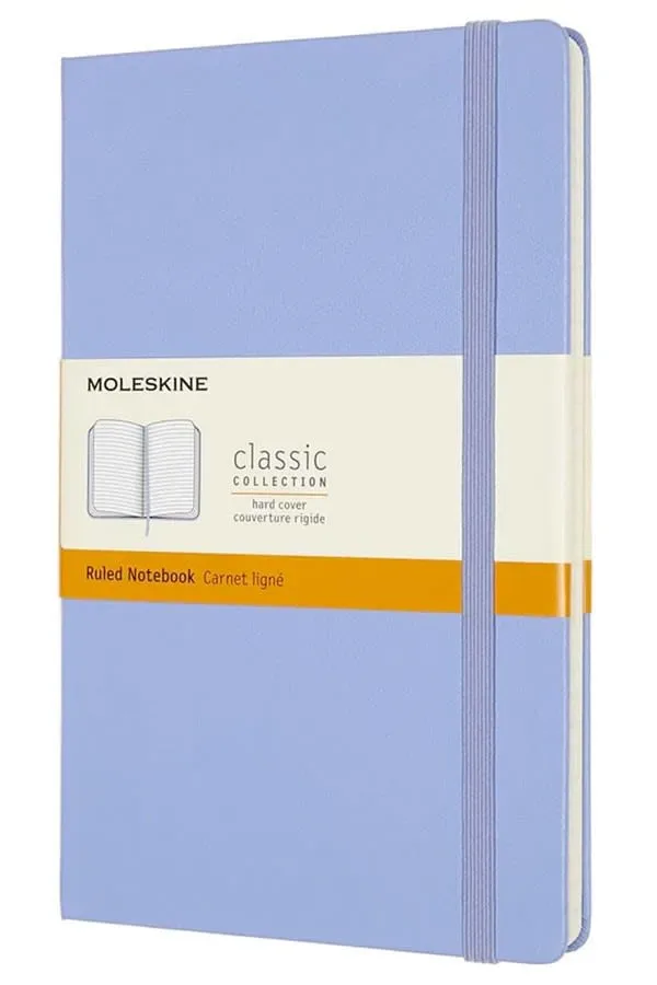 Classic notebook - T. Dura - Large - Azul hortensia - De rayas1