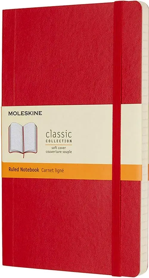 Classic notebook - T. Blanda - Large - Rojo escarlata - De rayas1