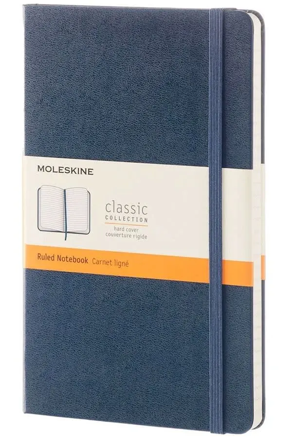 Classic notebook - T. Dura - Large - Azul Zafiro - De rayas1