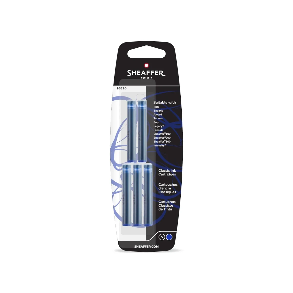 Blister con 5 cartuchos Sheaffer azul1