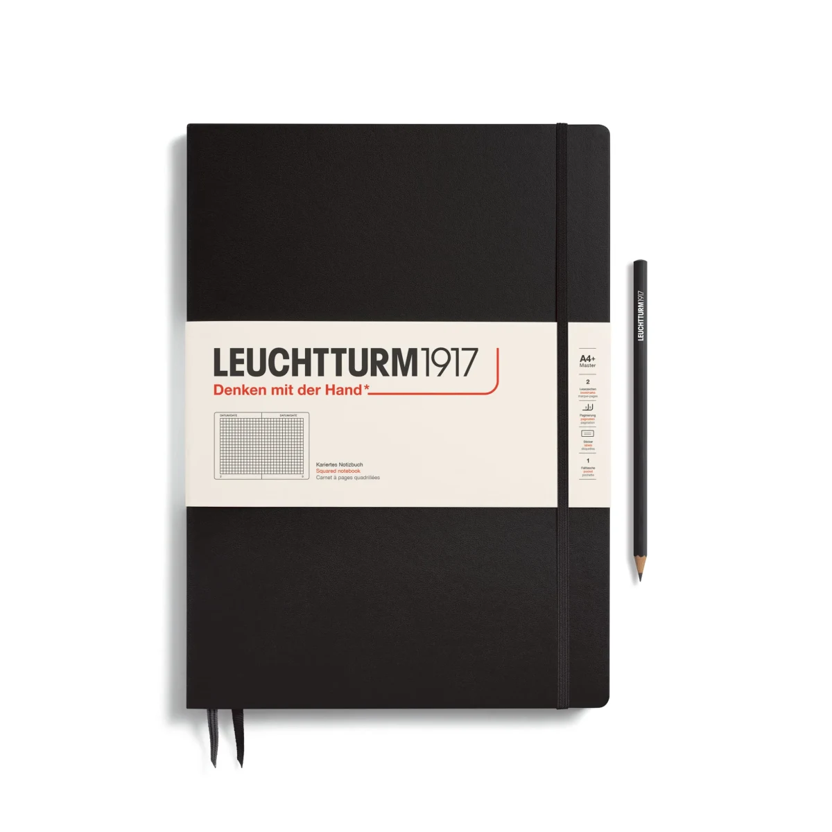 Cuaderno Leuchtturm1917 Master Slim A4+ 123P Cuadros, Black1