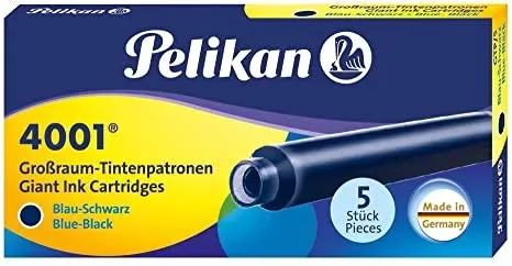 Repuesto Pelikan 4001 para Pluma Giant 5 unidades Azul oscuro1