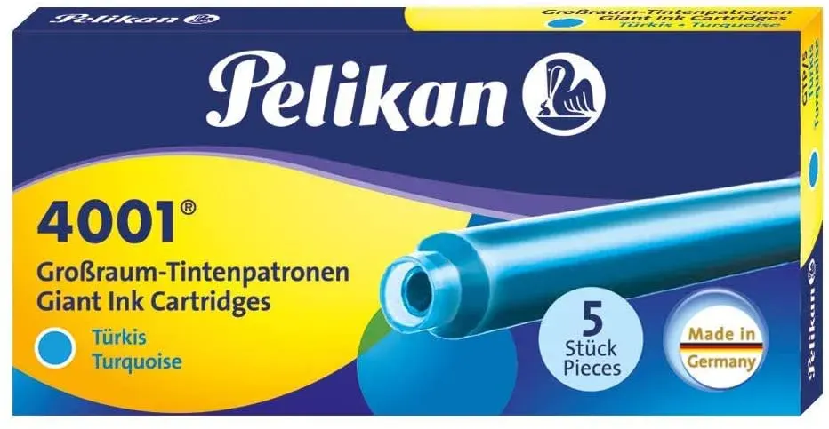 Repuesto para Pluma Pelikan 4001 5Und. Turquesa1