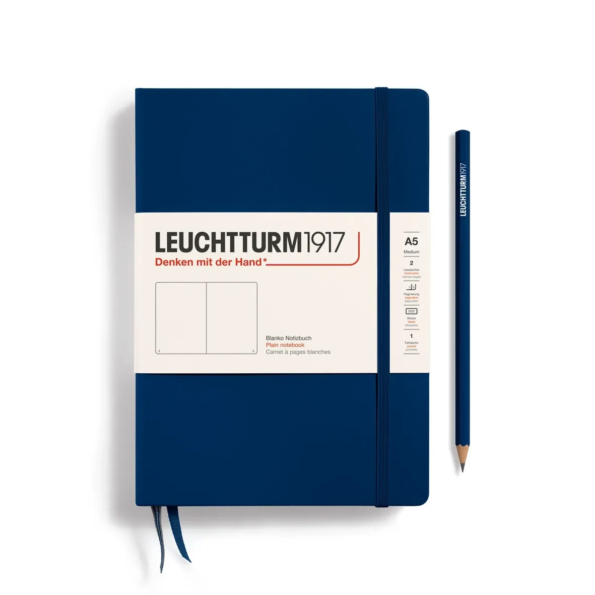 Libreta leuchtturm1917 Tapa Dura Mediana A5 Croquis, Navy1