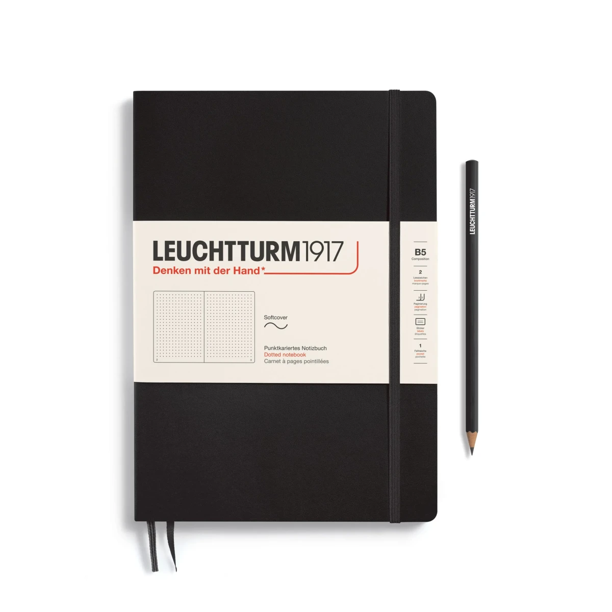 Libreta Composición Leuchtturm1917 T.Blanda B5 Puntos, Black1