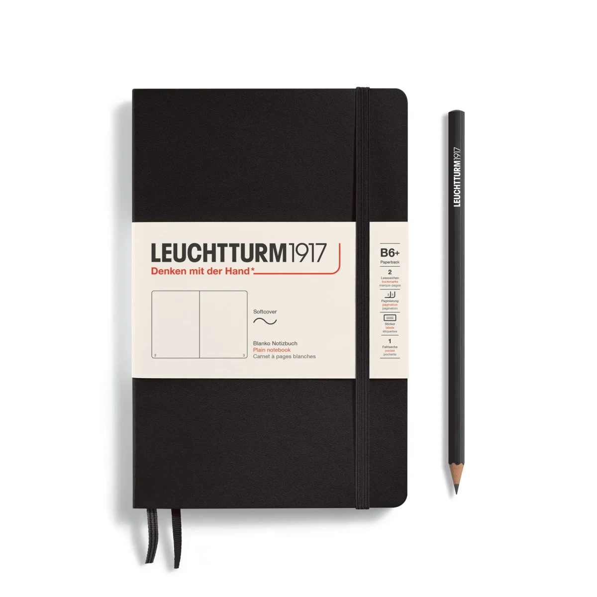 Libreta Leuchtturm1917 Tapa Blanda B6+ 123P Croquis, Black1