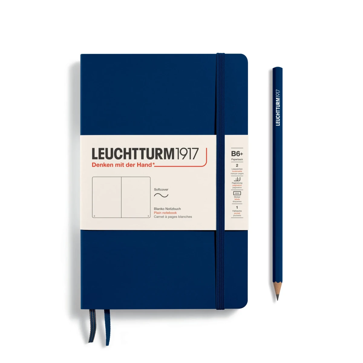 Libreta Leuchtturm1917 Tapa Blanda B6+ 123P Croquis, Navy1