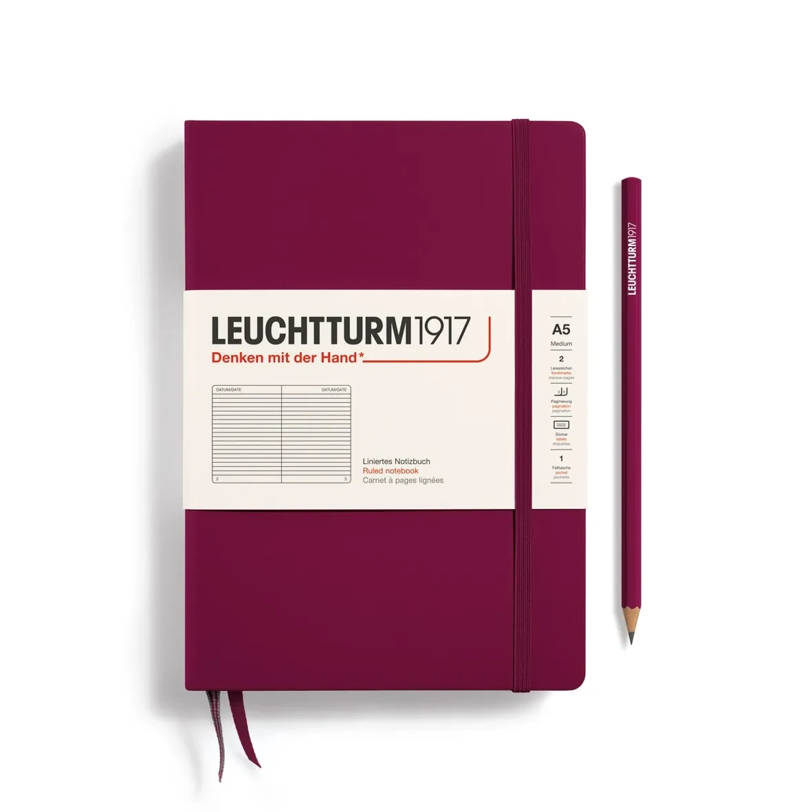 Libreta Leuchtturm1917 tapa dura A5 Li Port Red1