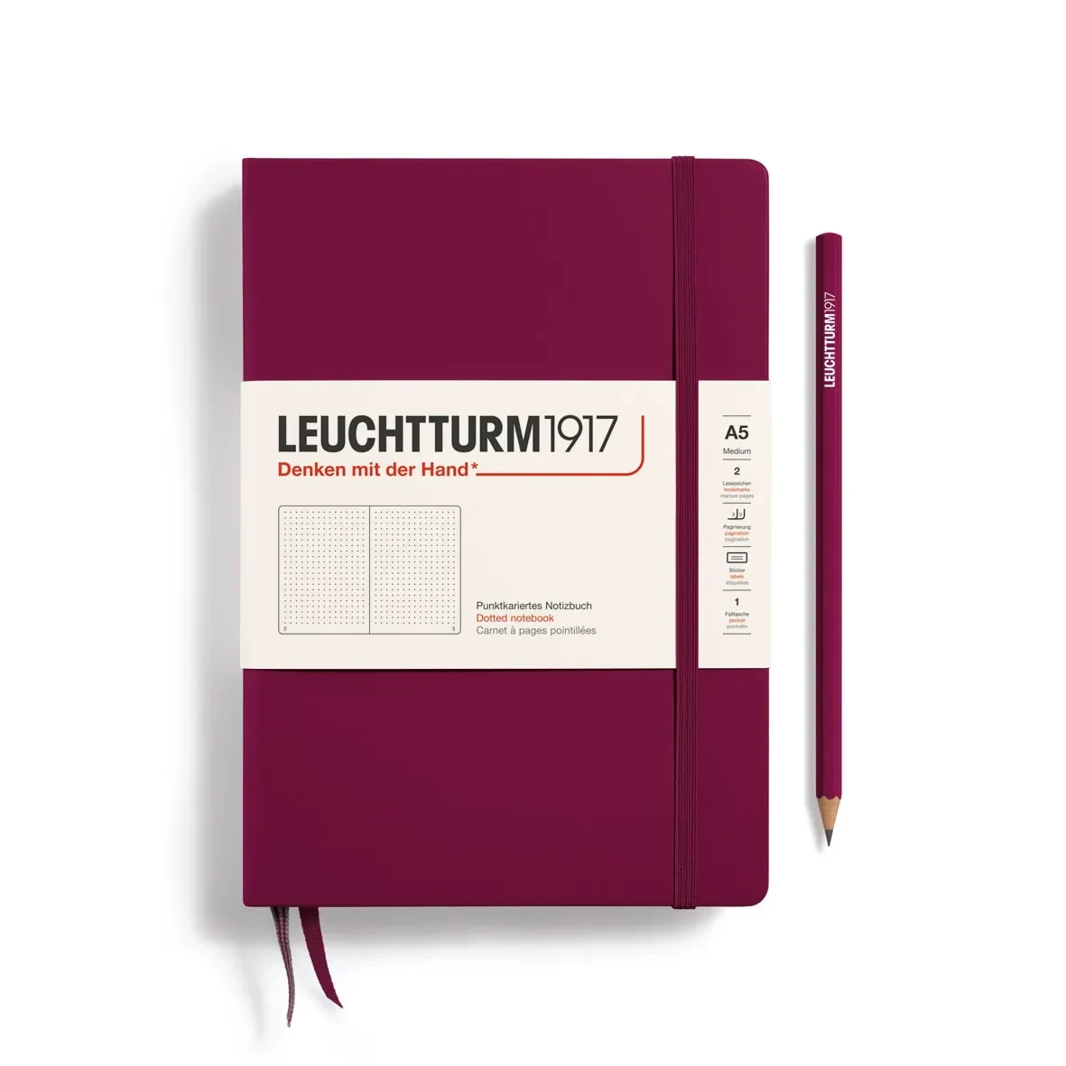 Libreta Leuchtturm1917 tapa dura Mediana A5 Pu Port Red1