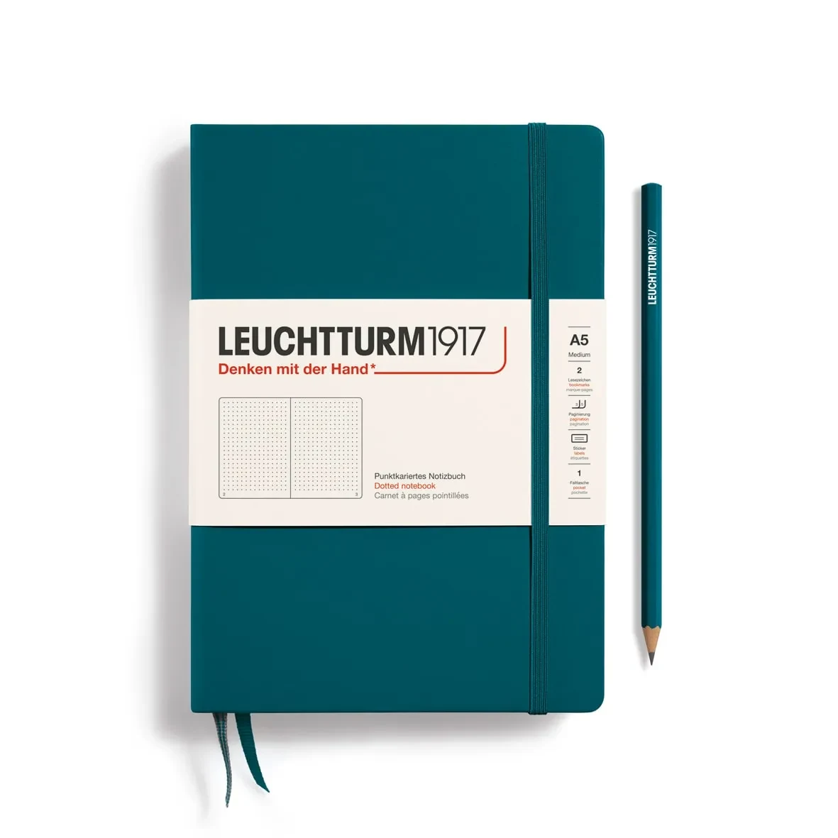 Libreta Leuchtturm1917 tapa dura A5 Pu Pacific Green1