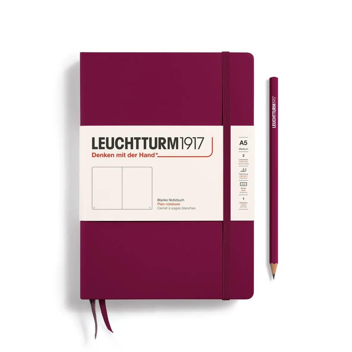 Libreta leuchtturm1917 Tapa Dura Mediana A5 Croquis Port Red1