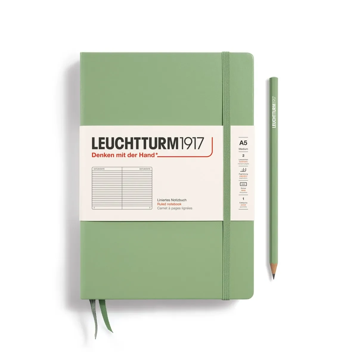 Libreta Leuchtturm1917 tapa dura A5 Li Sage1