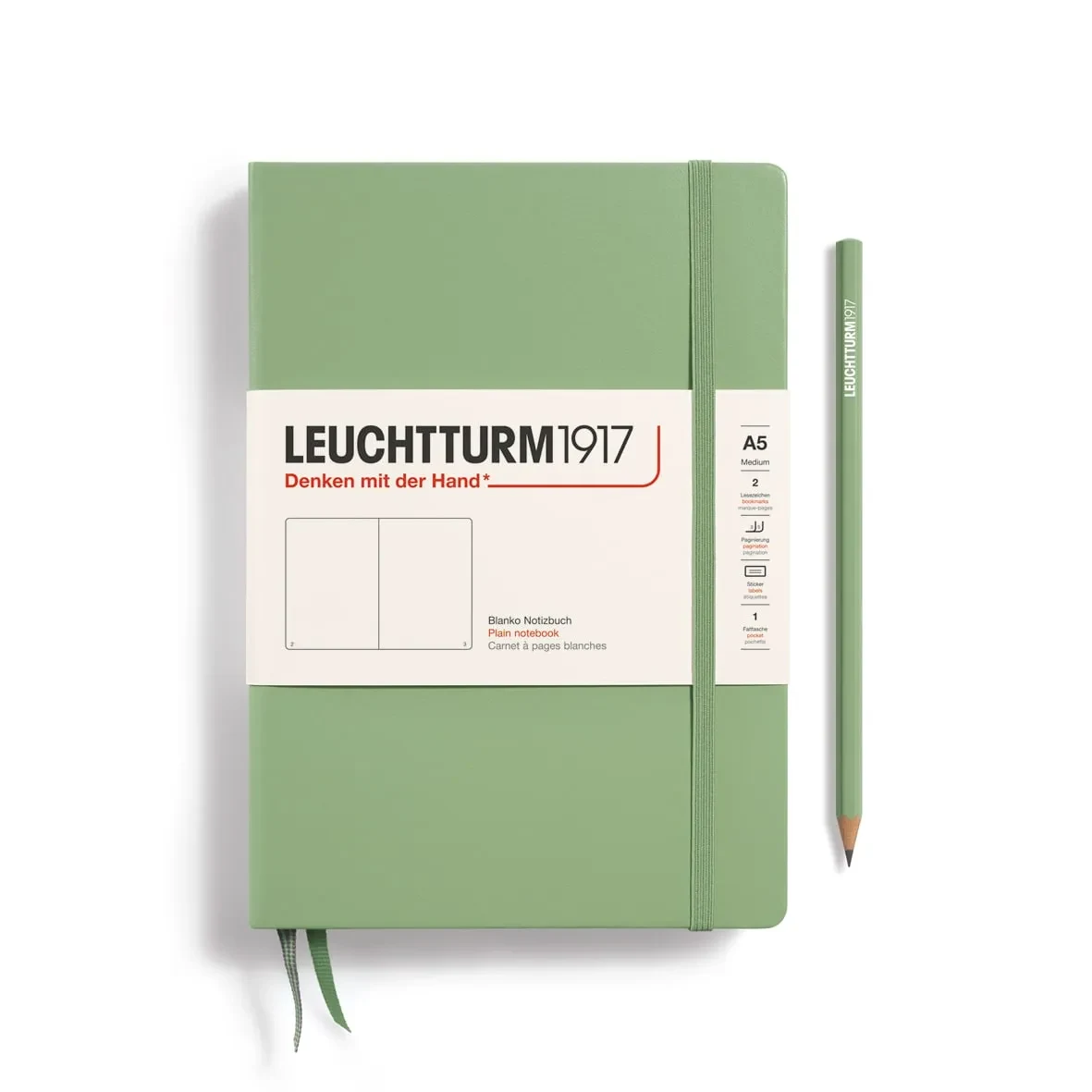 Libreta leuchtturm1917 Tapa Dura Mediana A5 Croquis, Sage1
