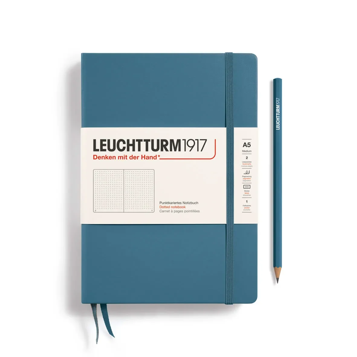 Libreta Leuchtturm1917 tapa dura A5 Pu Stone Blue1