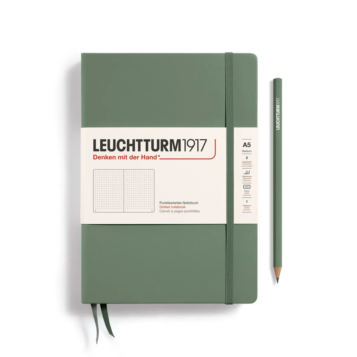 Libreta Leuchtturm1917 tapa dura A5 Pu Olive1