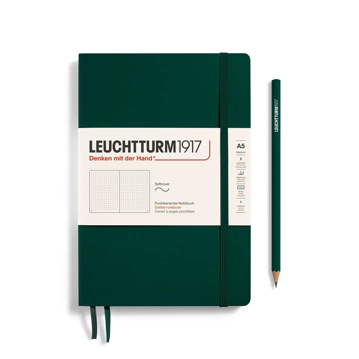 Libreta Leuchtturm1917 Tapa Blanda Medium A5, Forest Green1