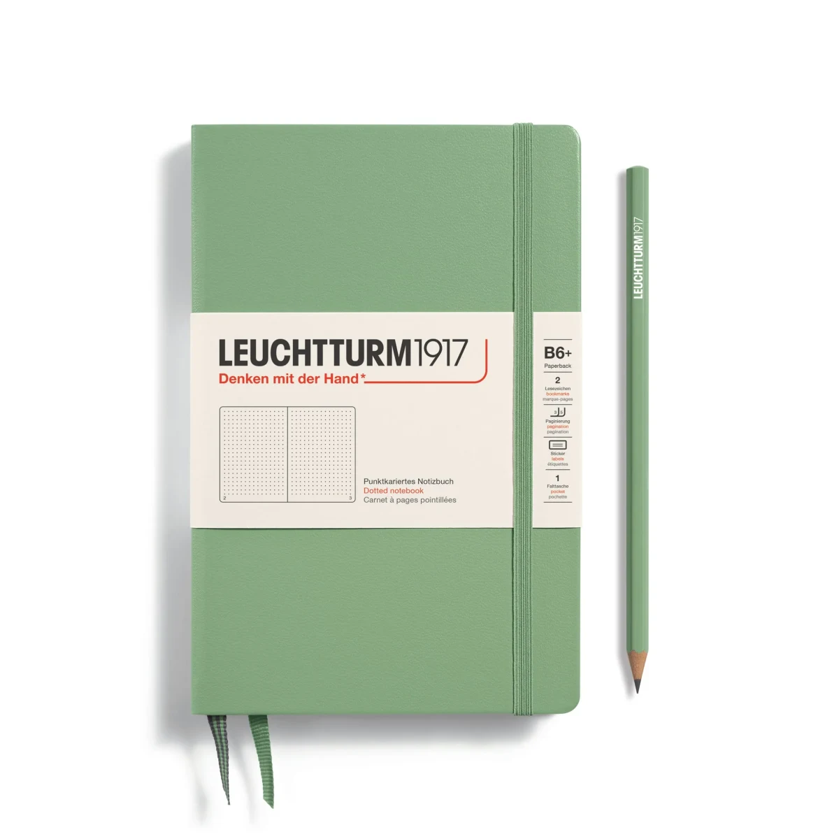 Libreta Leuchtturm1917 Tapa Dura B6+ 219P Puntos, Sage1