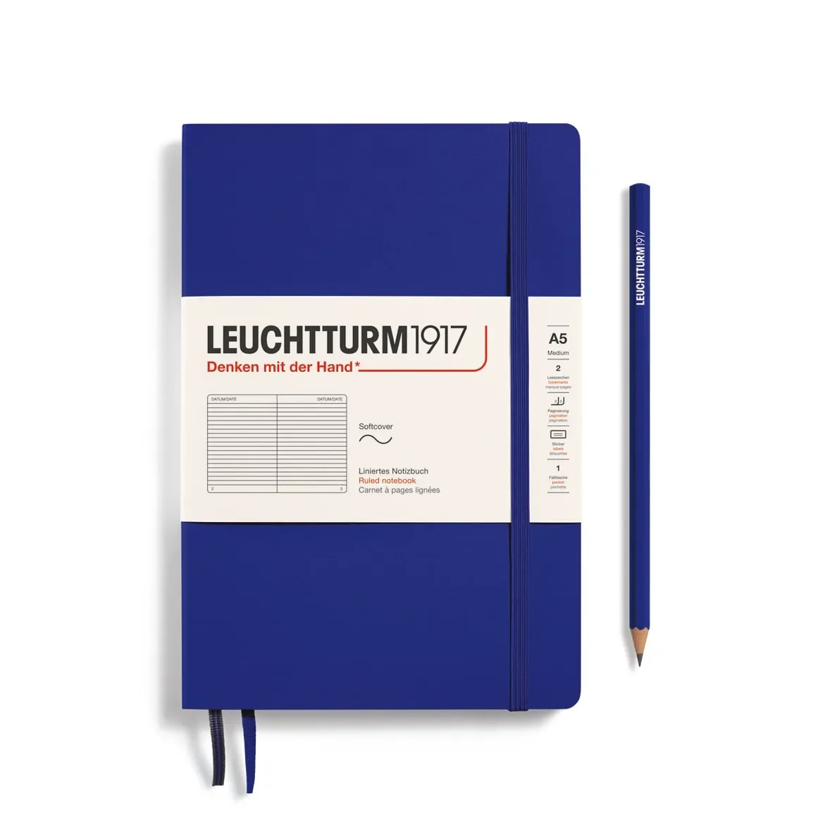 Libreta leuchtturm1917 Tapa Blanda Medium A5 Líneas, Ink1
