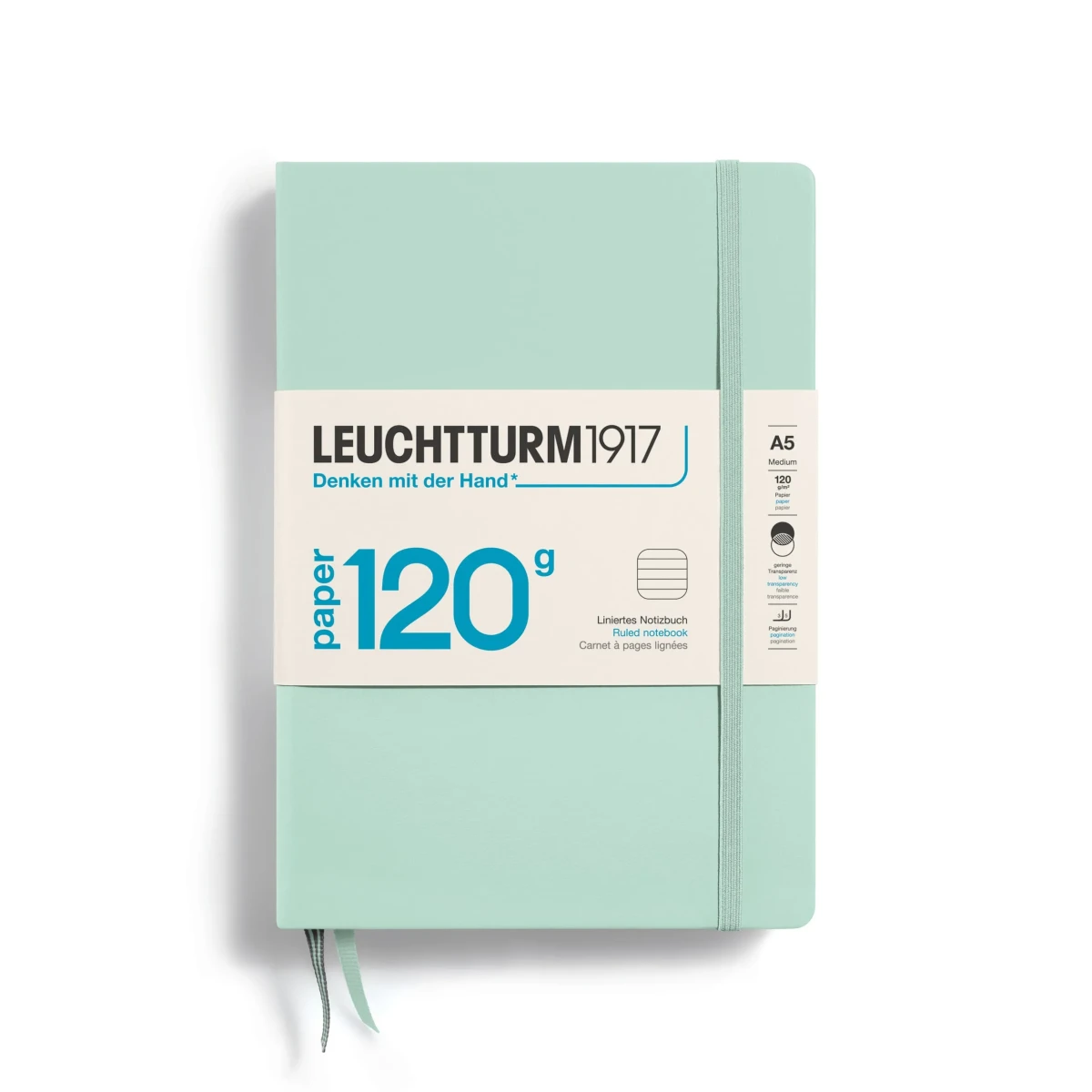 Libreta leuchtturm1917 120G Edition A5 Líneas, Mint Green1