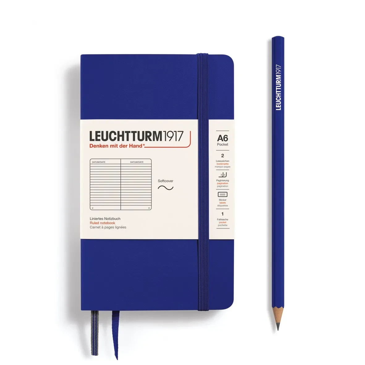 Libreta Pocket leuchtturm1917 Tapa Blanda A6 Líneas, Ink1