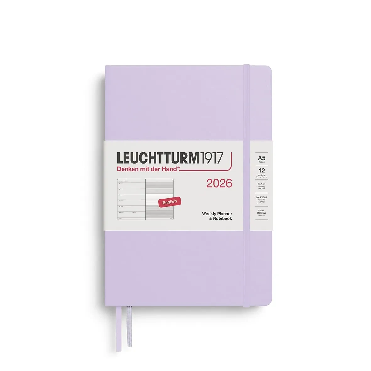 Agenda 2026 leuchtturm1917 Semanal &Libreta Mediana A5 Lilac1