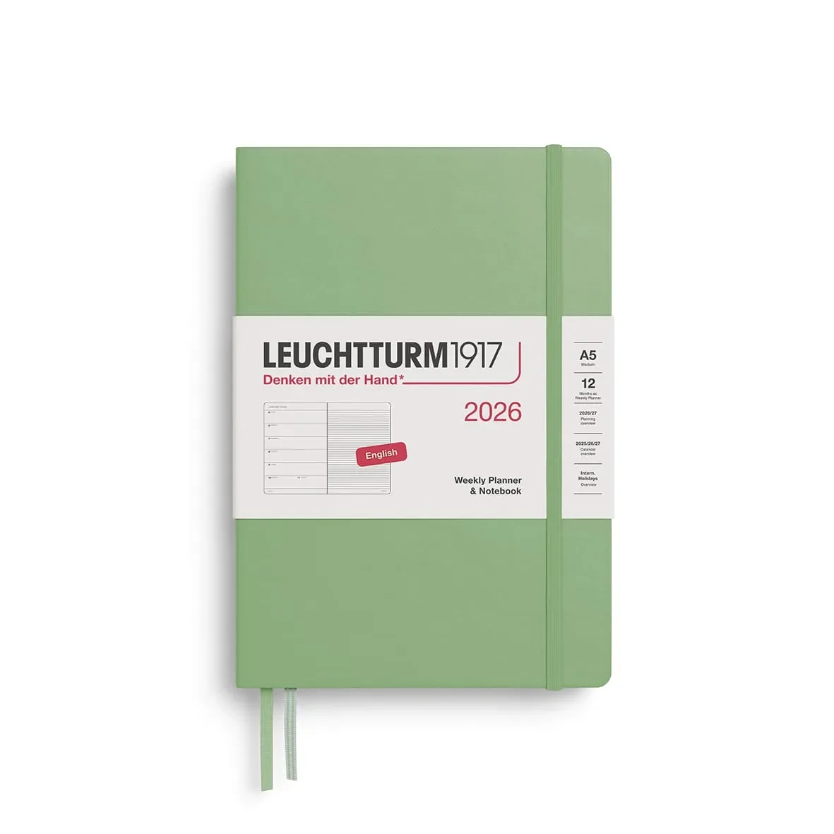 Agenda 2026 leuchtturm1917 Semanal & Libreta Mediana A5 Sage1
