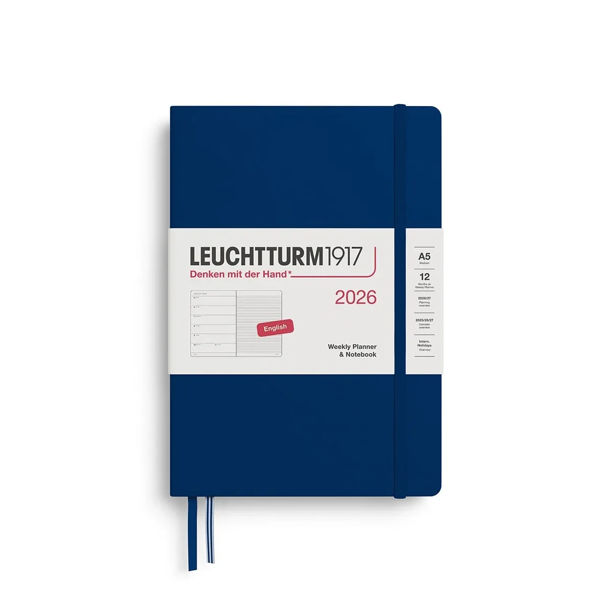 Agenda 2026 leuchtturm1917 Semanal & Libreta Mediana A5 Navy1