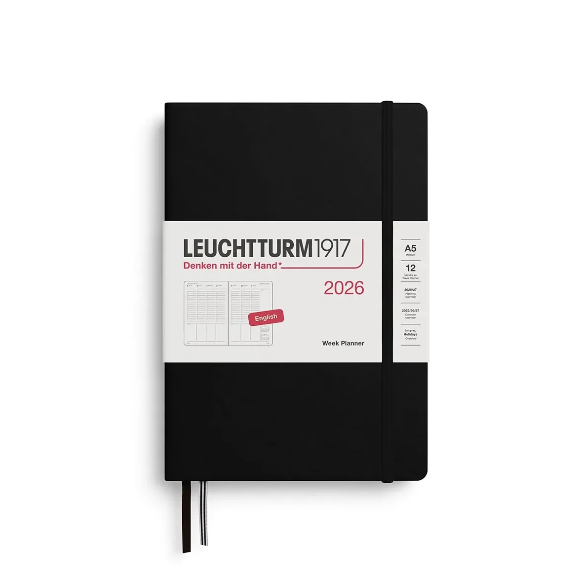 Agenda Leuchtturm1917 2026 Semanal A5, Black1
