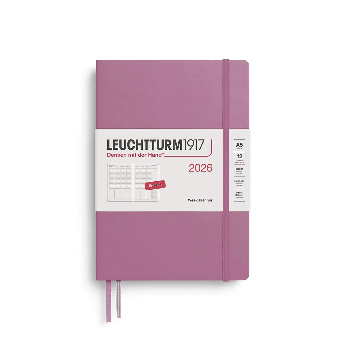 Agenda 2026 leuchtturm1917 Semanal A5, Dusty Rose1