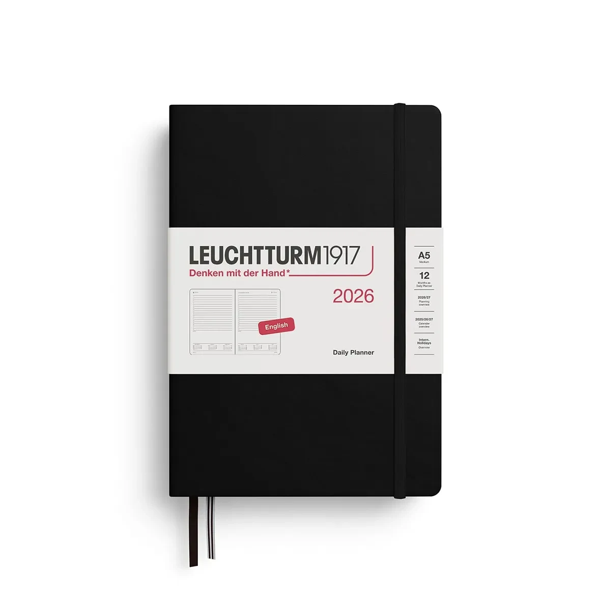 Agenda 2026 leuchtturm1917 Diaria Mediana A5, Black1