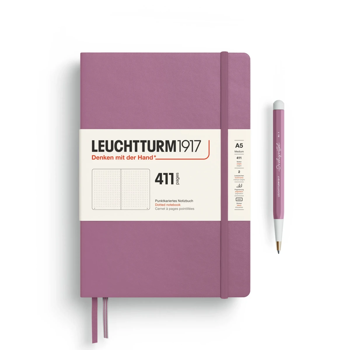 Libreta Mediana leuchtturm1917 A5 Tapa DuraPuntos Dusty Rose1