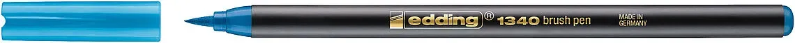 Marcador punta pincel Edding-1340 Celeste1