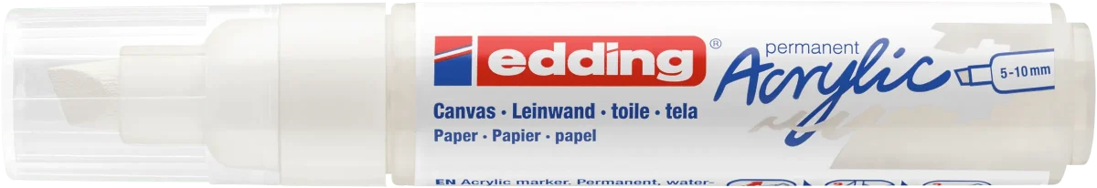 Marcador Acrílico trazo grueso Edding e-5000 Blanco1