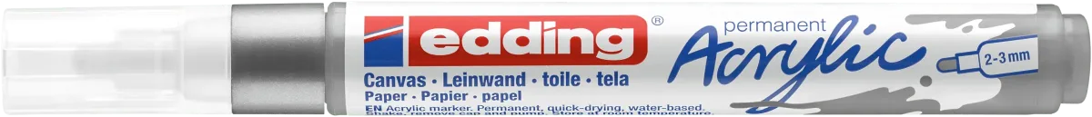 Marcador Acrílico trazo medio Edding e-5100 Plateado1