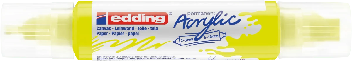Marcador acrílico 3D edding 5400 punta doble Amarillo neón1