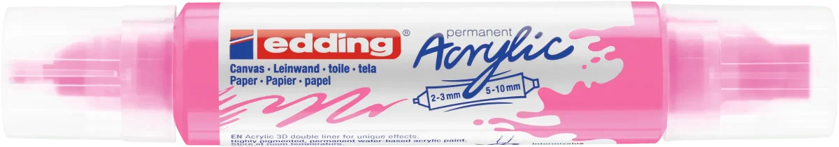Marcador acrílico 3D edding 5400 punta doble Rosado neón1