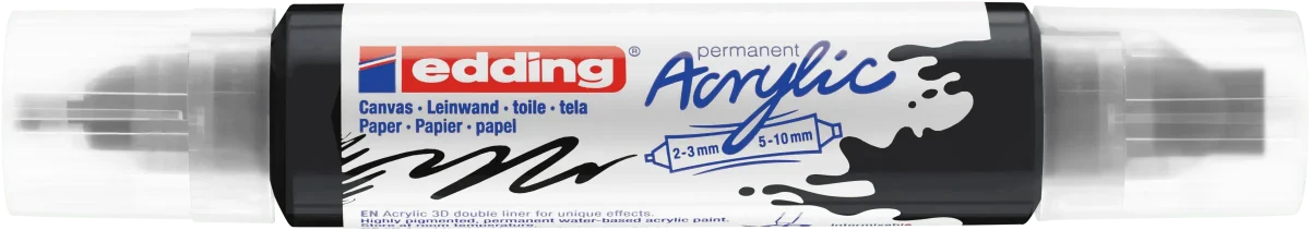Marcador acrílico 3D edding 5400 punta doble Negro1