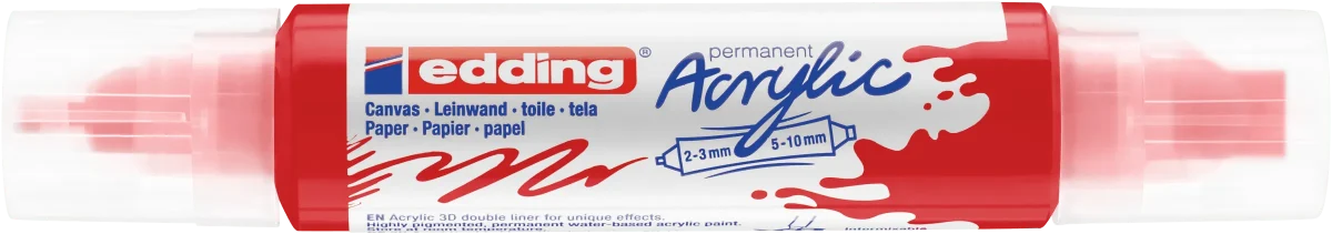 Marcador acrílico 3D edding 5400 punta doble Rojo1