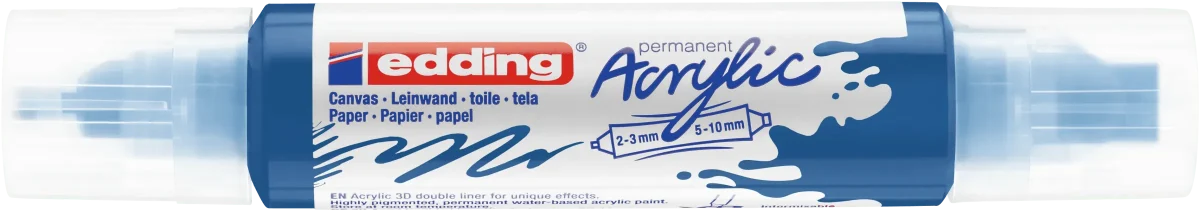 Marcador acrílico 3D edding 5400 punta doble Azul1