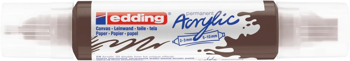 Marcador acrílico 3D edding 5400 punta doble Café1