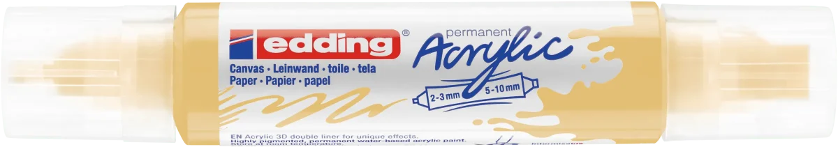 Marcador acrílico 3D edding 5400 punta doble Amarillo pastel1