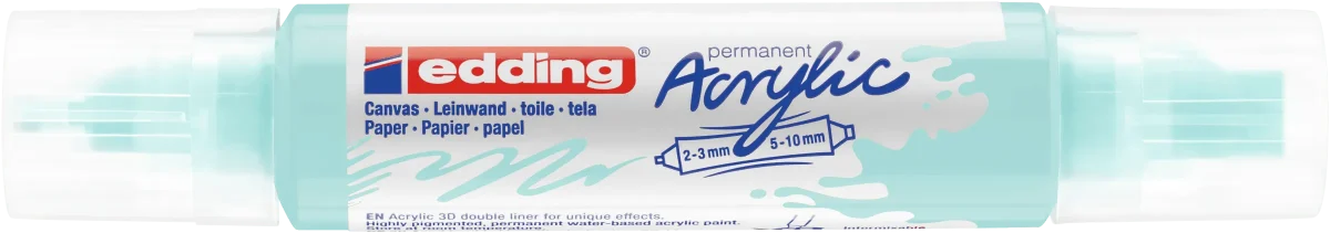 Marcador acrílico 3D edding 5400 punta doble Azul Pastel1