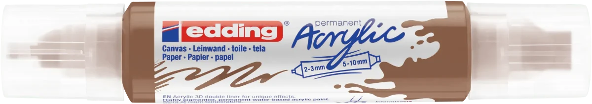 Marcador acrílico 3D edding 5400 punta doble Avellana1