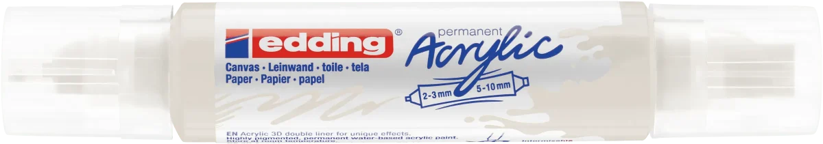 Marcador acrílico 3D edding 5400 punta doble Blanco1