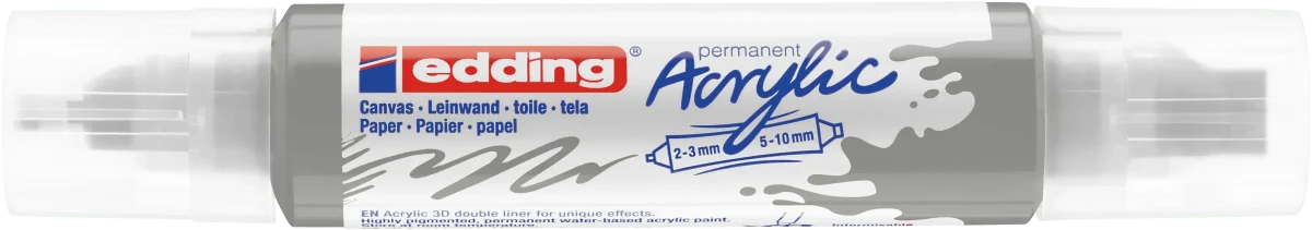 Marcador acrílico 3D edding 5400 punta doble Plateado1