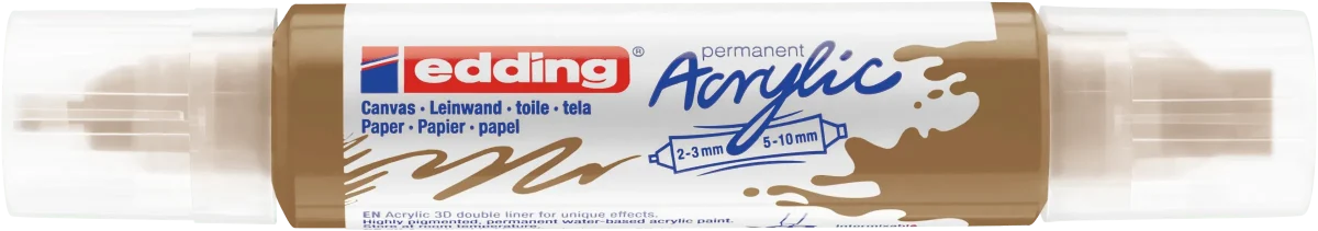 Marcador acrílico 3D edding 5400 punta doble Dorado1