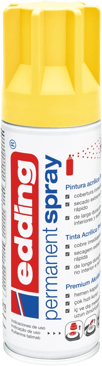 Spray permanente de pintura acrílica de alta gama Edding E-5200 Amarillo Mate1
