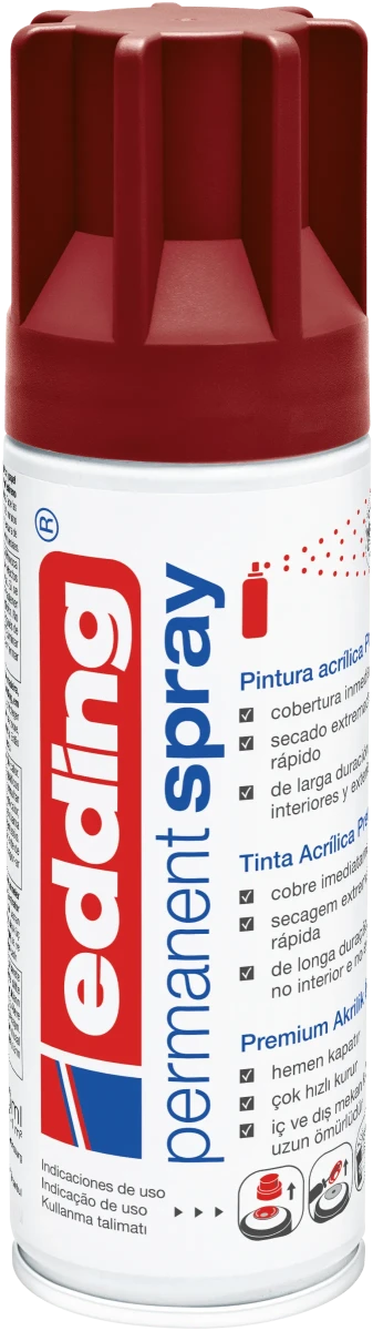 Spray permanente de pintura acrílica de alta gama Edding E-5200 Rojo púrpura Mate1