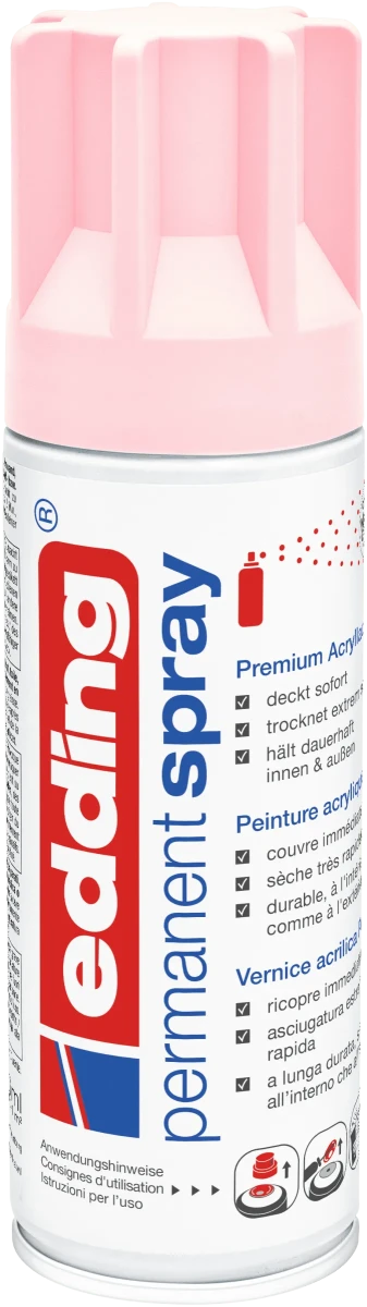 Spray permanente de pintura acrílica de alta gama Edding E-5200 Rosado Pastel Mate1