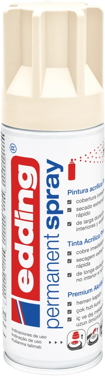 Spray permanente de pintura acrílica de alta gama Edding E-5200 Marfil Mate1